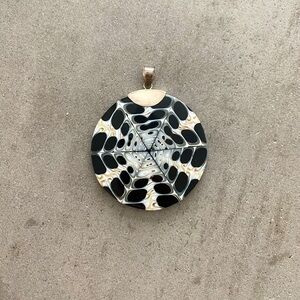 SOLD!!Spider Shell Sterling Silver Chunky Necklace Pendant